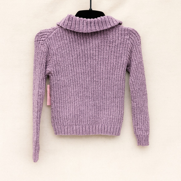 Btween Kids 5 Lilac Chenille Hoodie Sweater Metallic Knit NWT Holiday Cozy - Picture 2 of 10
